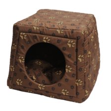 Domček hnedý s béžovou labkou a čiernou labkou L